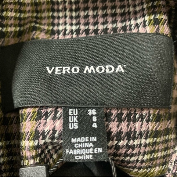 Very Moda Plaid NWT Black Brown Green Lavender Short Jacket Size 4 - Picture 5 of 9